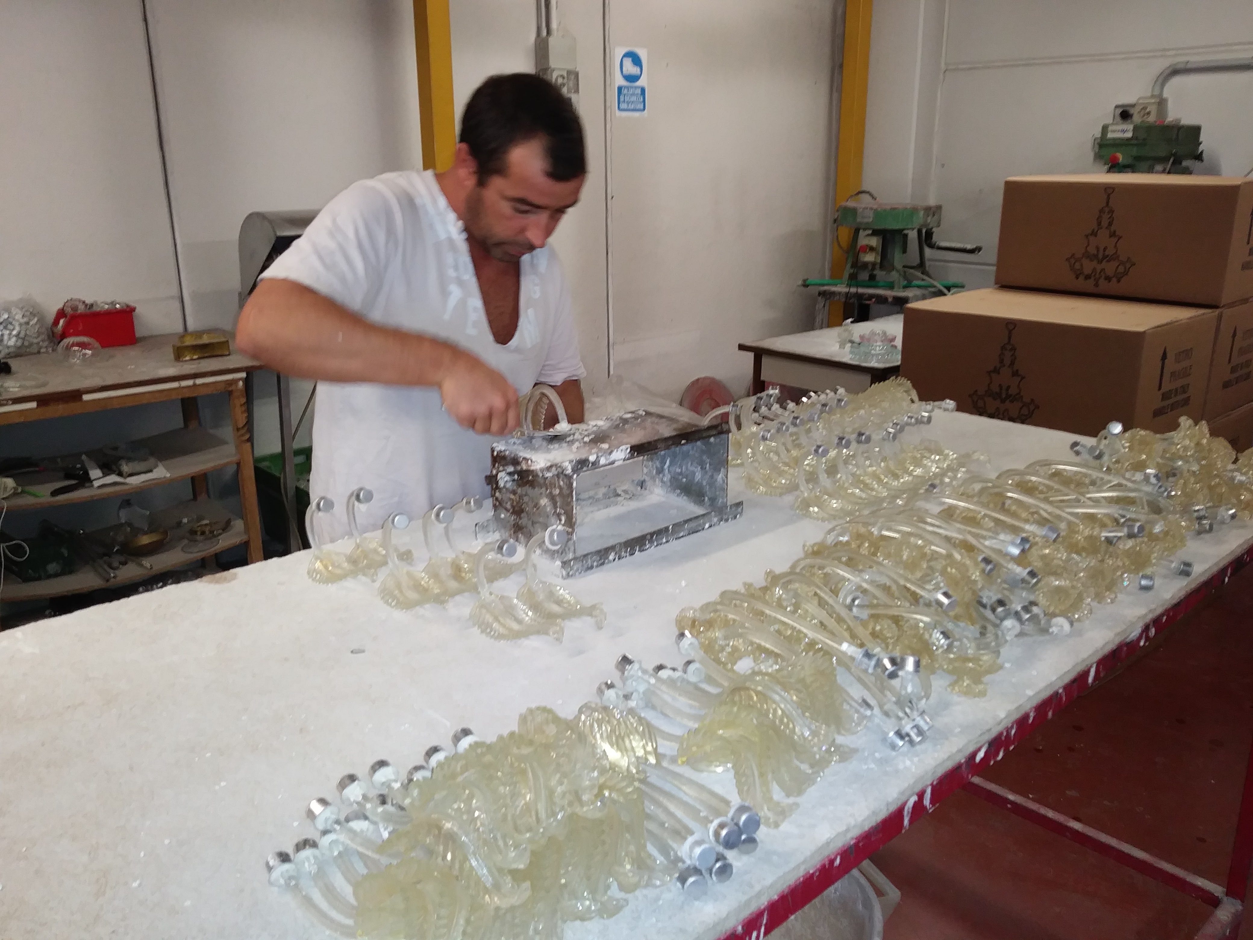 Glassblowing process close-up