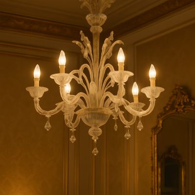 Custom lighting options like LED and dimmers for Murano chandeliers
